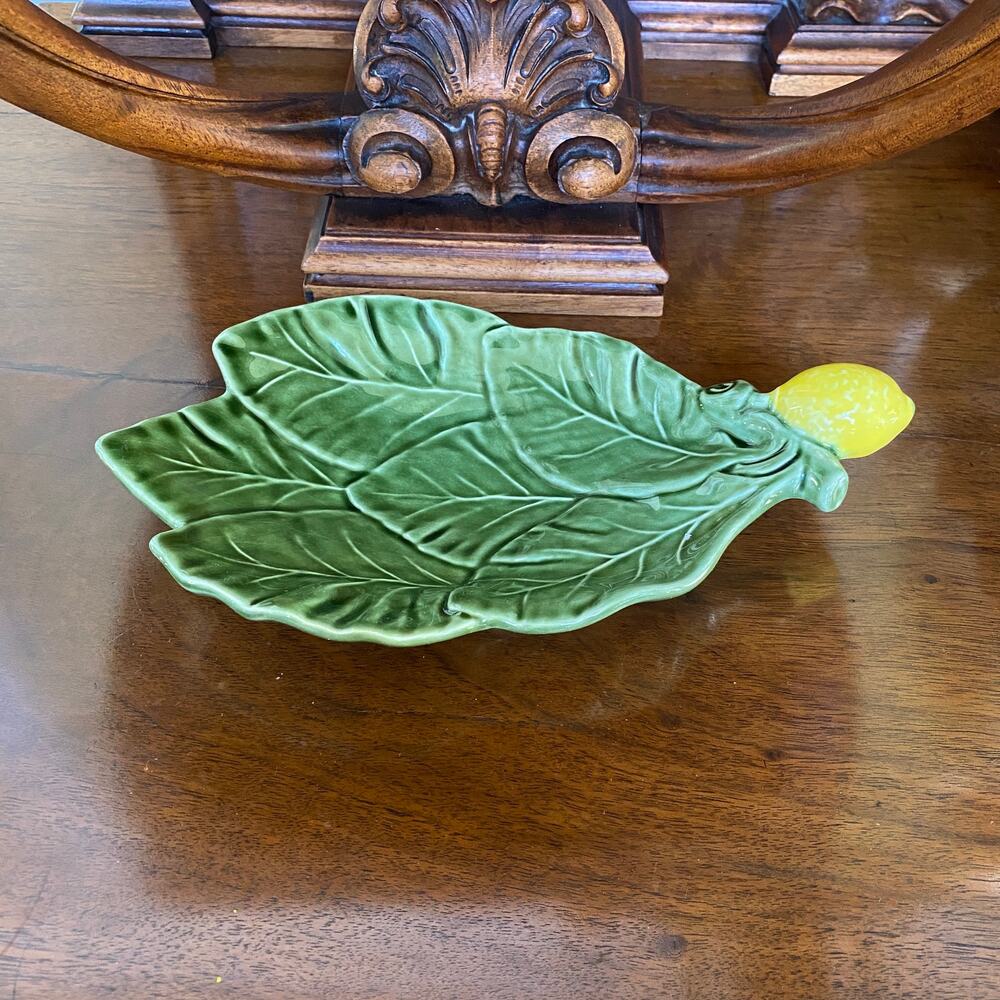 Olfaire Portugal Majolica Lemon Platter Tray Excellent Condition
